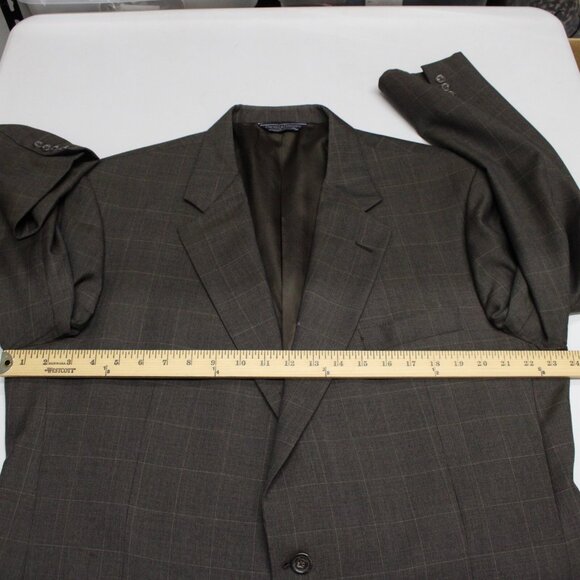 Gieves Hawkes Sz 46 XLG Brown Tan Two Button Lined 100% Wool Blazer - Picture 11 of 14